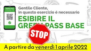 Da venerdì 1 Aprile basta con il GREENPASS!